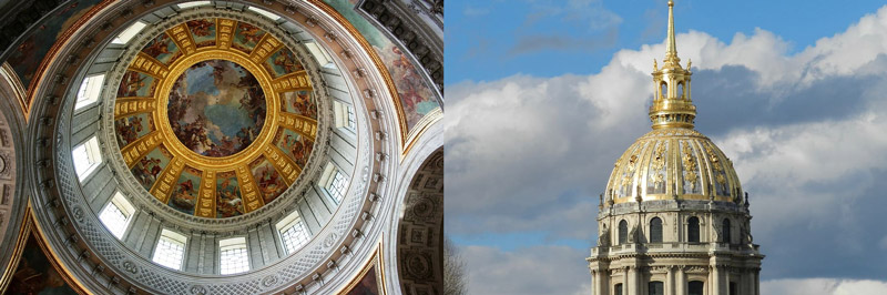 Cúpula dorada del Dôme des Invalides vista desde el exterior