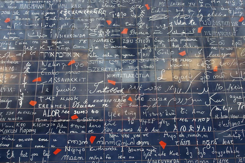 El Mur des Je t'aime, el muro de los te quiero en Montmartre
