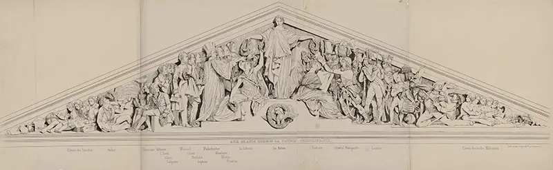Fachada neoclásica del Panteón de París con sus columnas corintias
